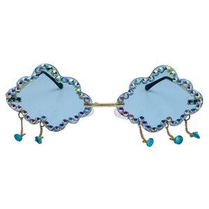 7034 Blue Cloud Sunglasses with Raindrop Accents